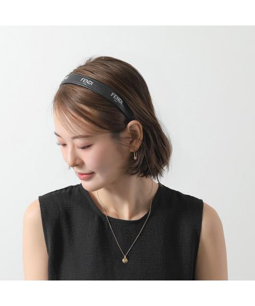 フェンディ FENDI FENDI カチューシャ FXQ978 ANDR ラムレザー ロゴ （F0QA1/BLACK） F0QA1/BLACK