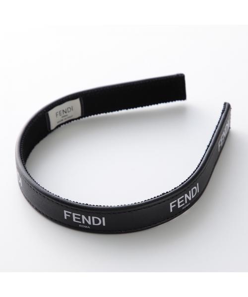 フェンディ FENDI FENDI カチューシャ FXQ978 ANDR ラムレザー ロゴ （F0QA1/BLACK） F0QA1/BLACK