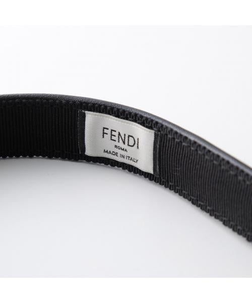 フェンディ FENDI FENDI カチューシャ FXQ978 ANDR ラムレザー ロゴ （F0QA1/BLACK） F0QA1/BLACK
