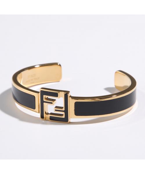 フェンディ FENDI FENDI バングル 8AK067 B09 FFロゴ ブレスレット （F0A47/SOFT-GOLD+WHITE） F0A47/SOFT-GOLD+WHITE