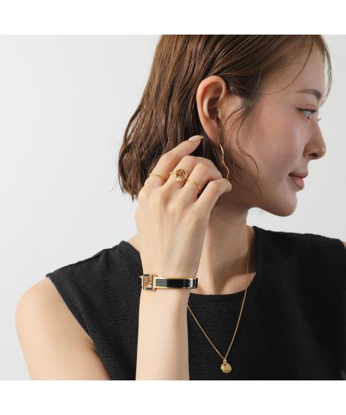 フェンディ FENDI FENDI バングル 8AK067 B09 FFロゴ ブレスレット （F0A47/SOFT-GOLD+WHITE） F0A47/SOFT-GOLD+WHITE