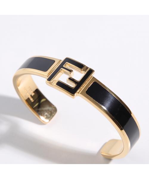 フェンディ FENDI FENDI バングル 8AK067 B09 FFロゴ ブレスレット （F0A47/SOFT-GOLD+WHITE） F0A47/SOFT-GOLD+WHITE