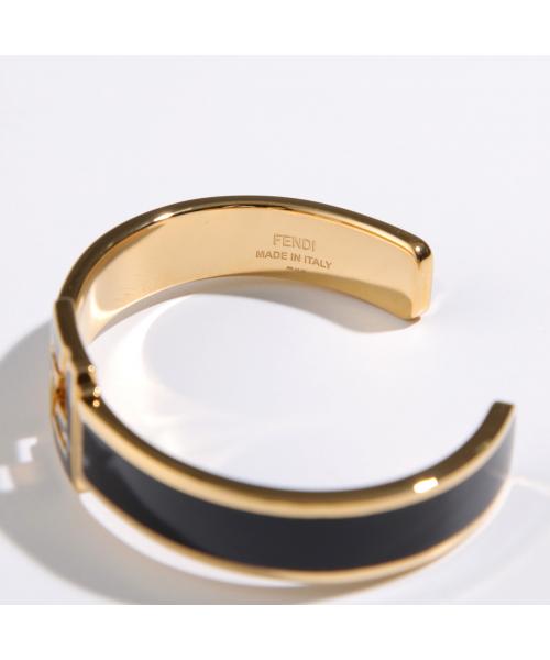 フェンディ FENDI FENDI バングル 8AK067 B09 FFロゴ ブレスレット （F0A47/SOFT-GOLD+WHITE） F0A47/SOFT-GOLD+WHITE