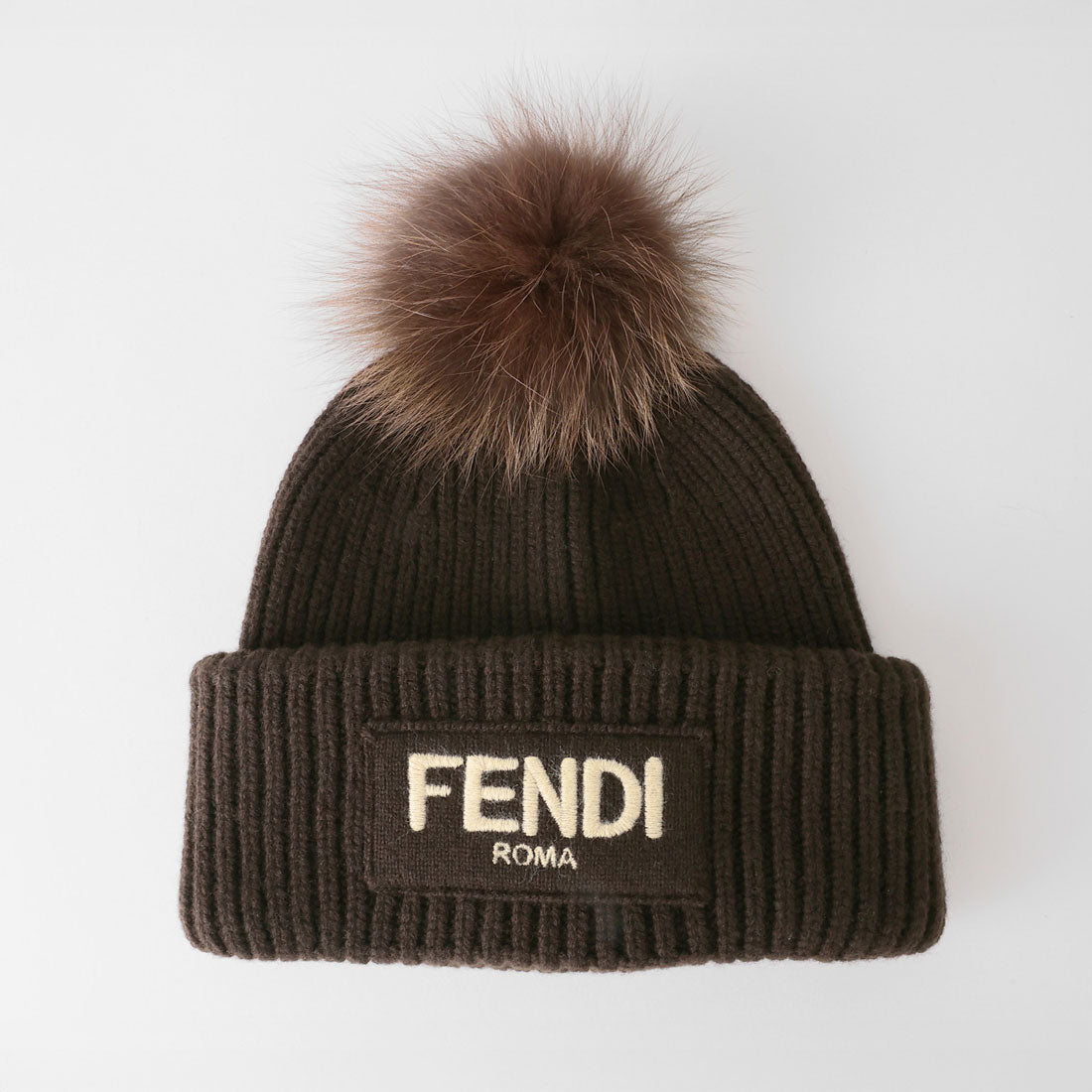 フェンディ FENDI ニットキャップ ポンポン ヴォルペ BEANIE FXQ848 AYKO F1U6N （マッローネ） マッローネ