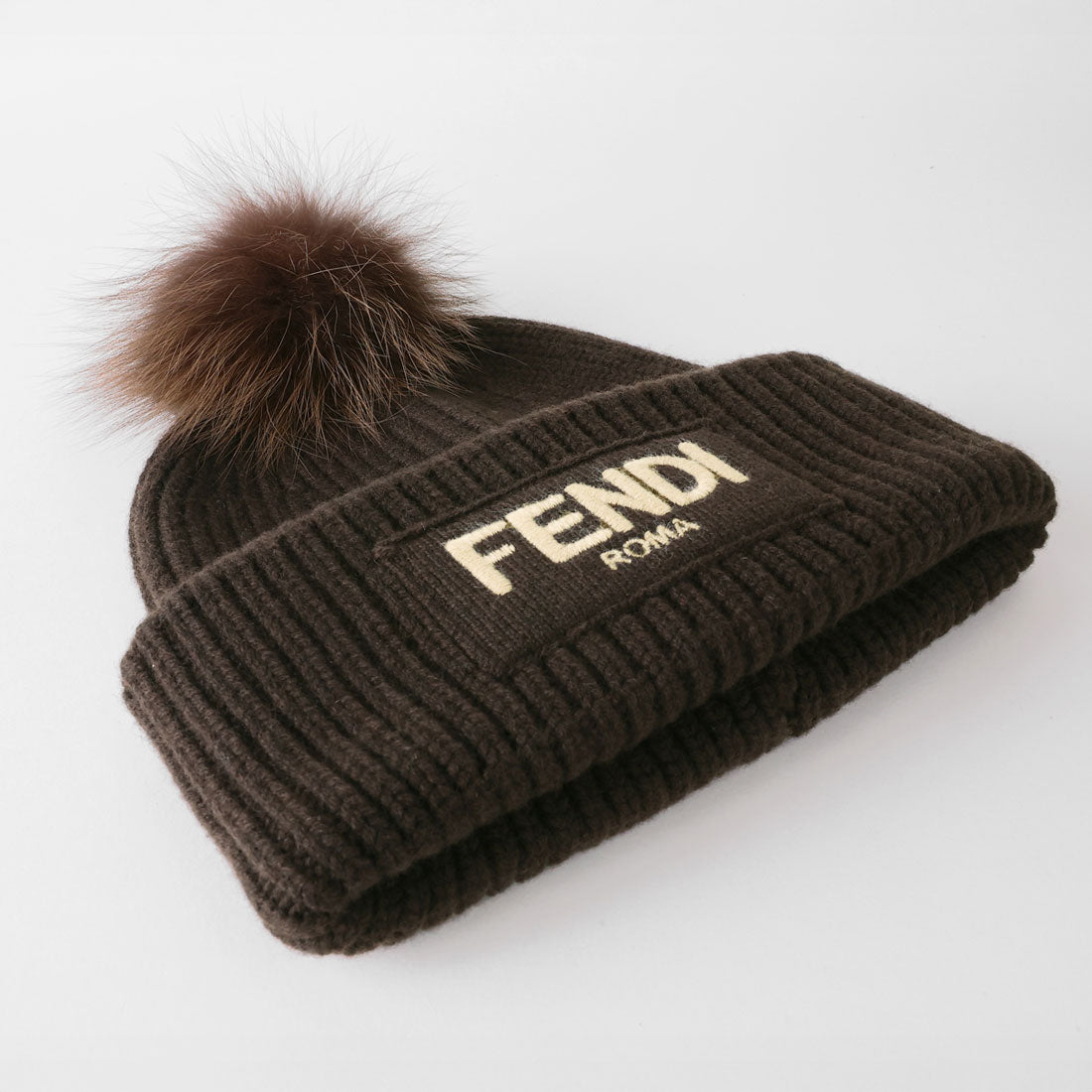 フェンディ FENDI ニットキャップ ポンポン ヴォルペ BEANIE FXQ848 AYKO F1U6N （マッローネ） マッローネ