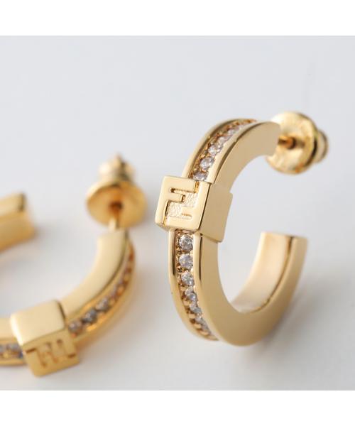 フェンディ FENDI FENDI フープピアス FOREVER フォーエバー 8AL216 ATEP （F089U/SOFT-GOLD+CRYSTAL） F089U/SOFT-GOLD+CRYSTAL