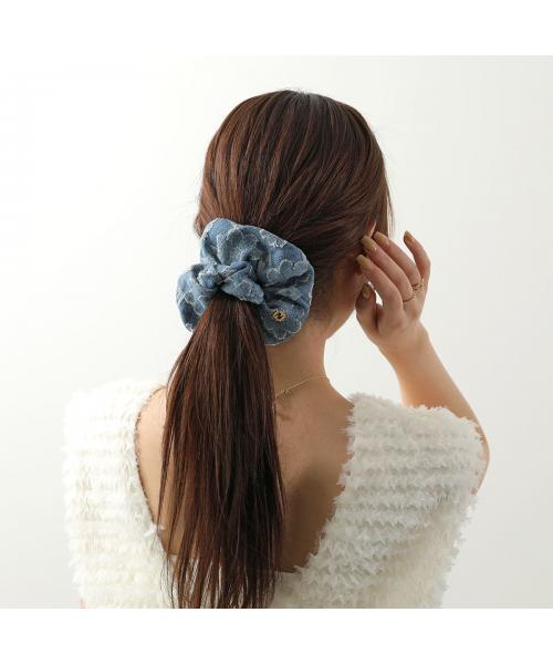 フェンディ FENDI FENDI シュシュ FXT162 B01Z FFロゴ フローラル ヘアゴム （F0RU7/DENIM/ブルー） F0RU7/DENIM/ブルー