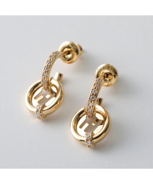 フェンディ FENDI FENDI ピアス EVER ROUND 8AL328 ATEP クリスタル装飾 （F089U/SOFT-GOLD+CRYSTAL） F089U/SOFT-GOLD+CRYSTAL