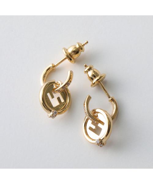 フェンディ FENDI FENDI ピアス EVER ROUND 8AL328 ATEP クリスタル装飾 （F089U/SOFT-GOLD+CRYSTAL） F089U/SOFT-GOLD+CRYSTAL