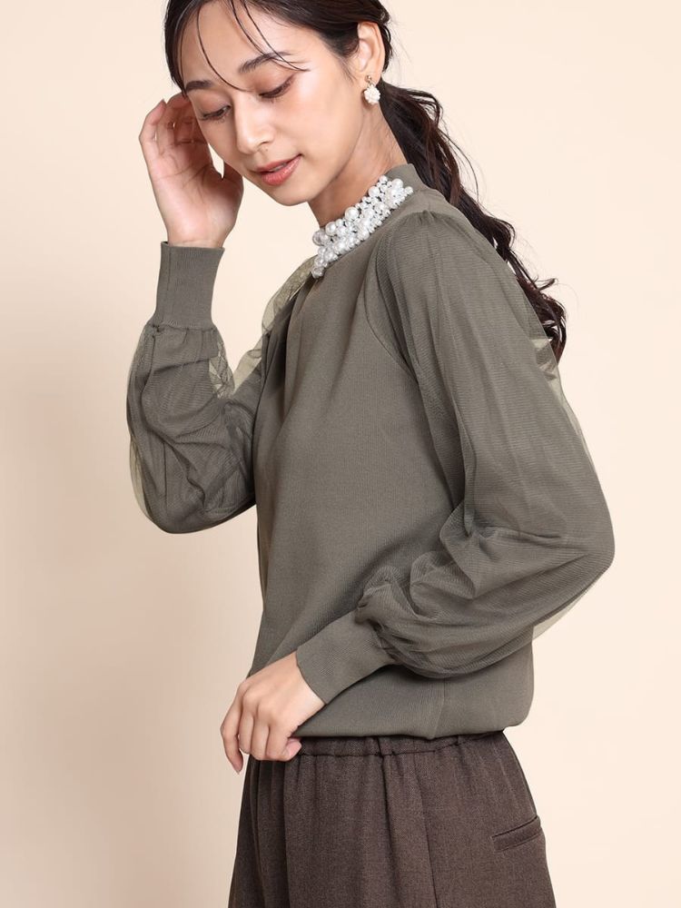 フェンネル FENNEL ネックビジューニット
