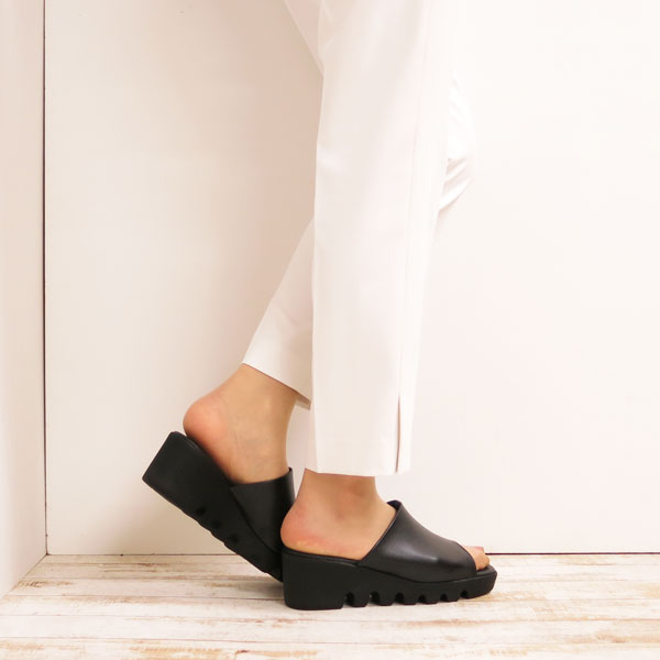 FIRST CONTACT Women's Sandals, Office, Indoor, Office, Work, Made in Japan, Wedge Sole, Stable, Hep, Thick Sole