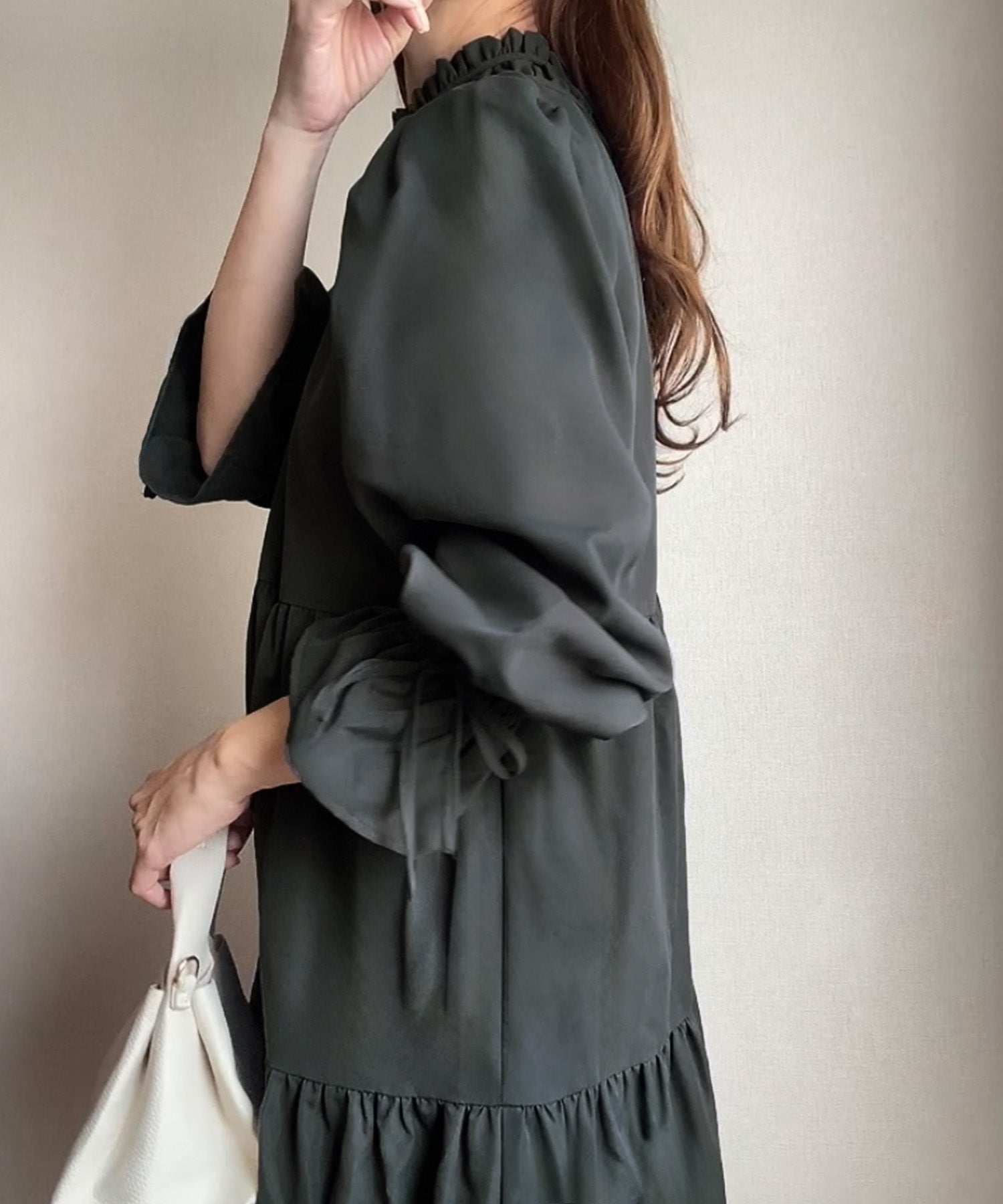 FILLU FILLOU Frill Collar Flare One-Piece Dress