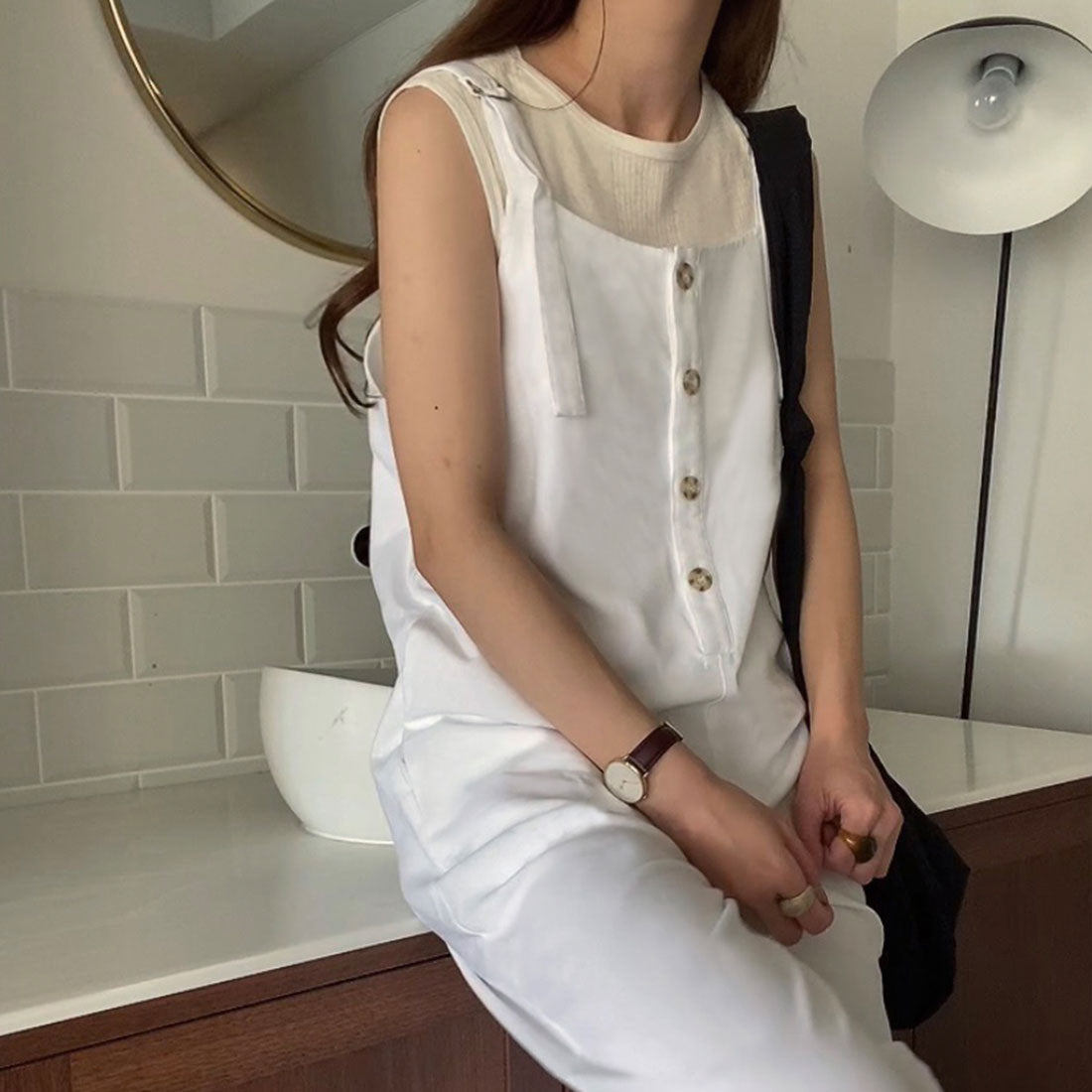 フィルー FILLOU FILLOU リネン混サロペット