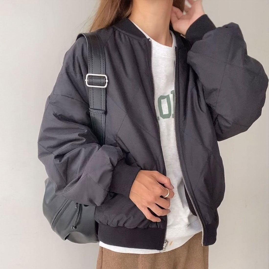 フィルー FILLOU FILLOU リバーシブルキルティングジャケット,ブラック