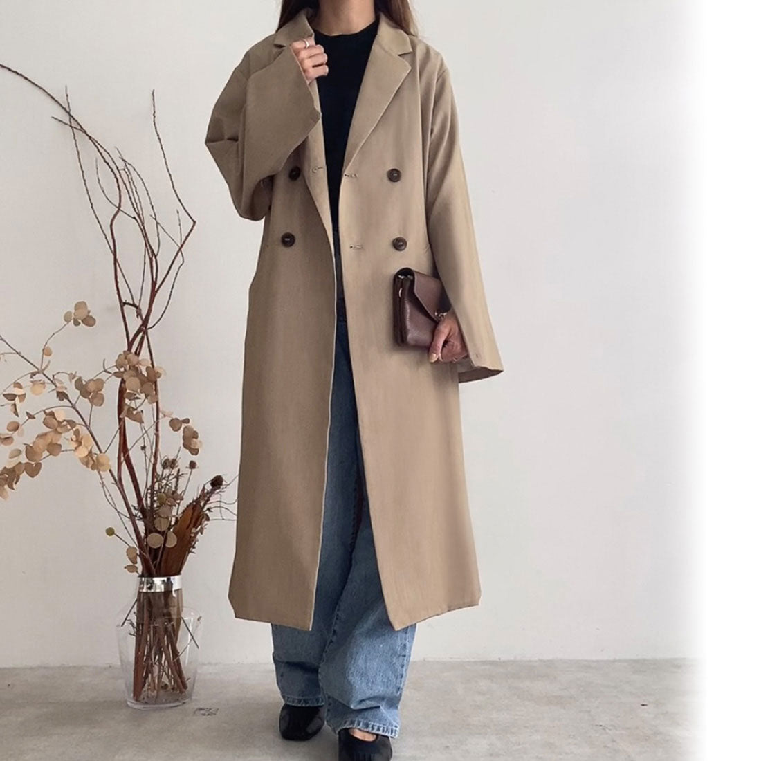 フィルー FILLOU FILLOU スリットスリーブチェスターコート,ライトベージュ