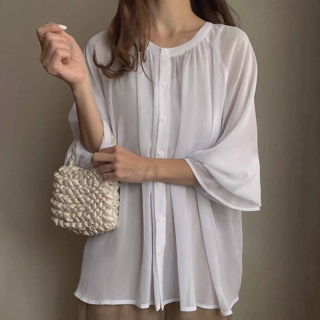 フィルー FILLOU FILLOU キャンディスリーブシアーブラウス