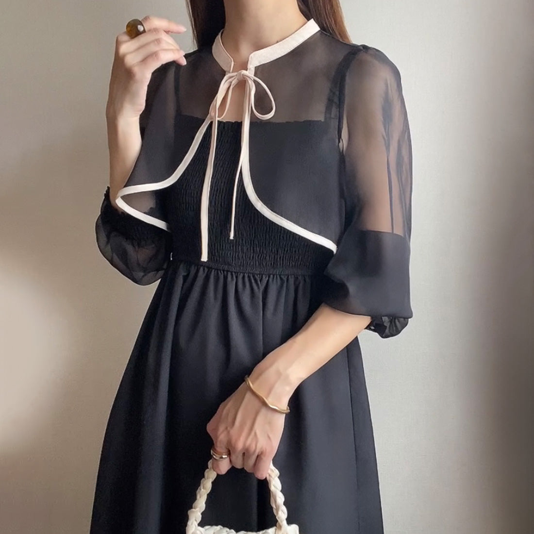 フィルー FILLOU FILLOU シアーボレロ＋キャミワンピース