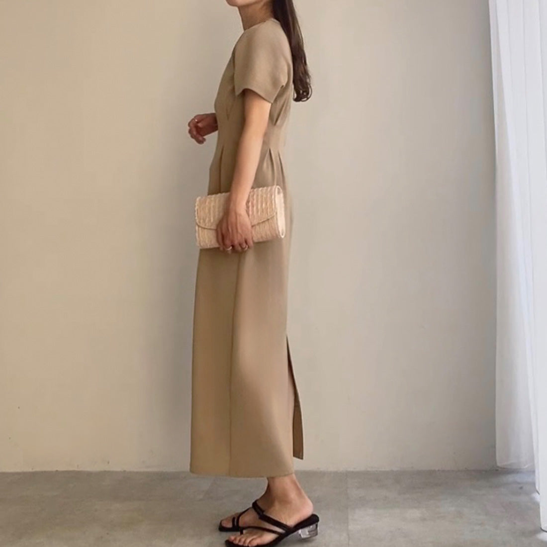 FILLU FILLOU FILLOU Waist Tuck Tight Dress [Petticoat Set]