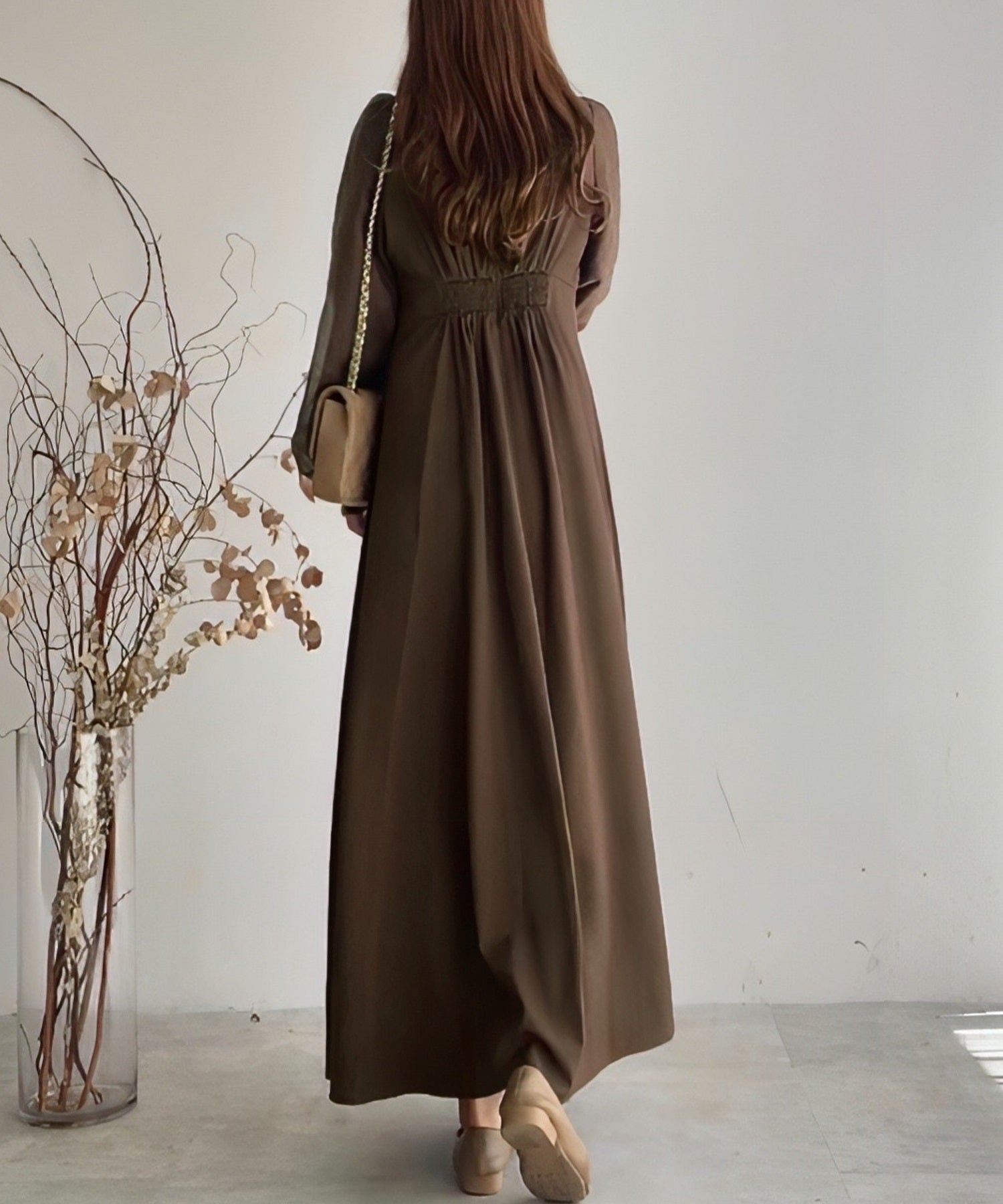 FILLU FILLOU Waist Tuck Organza Layered Sleeve Dress