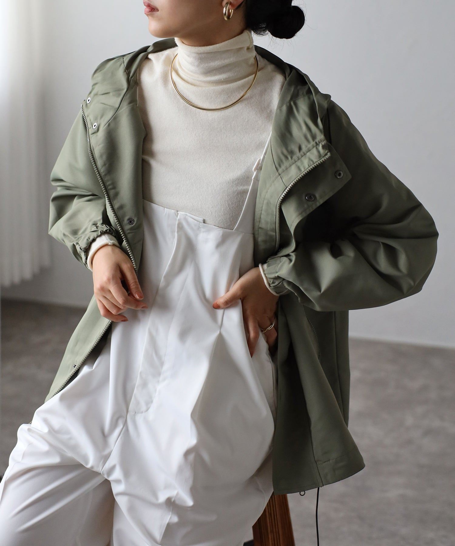 フィズ Fizz フード付きマウンテンパーカー  AW マンパ オーバーサイズ アウトドア