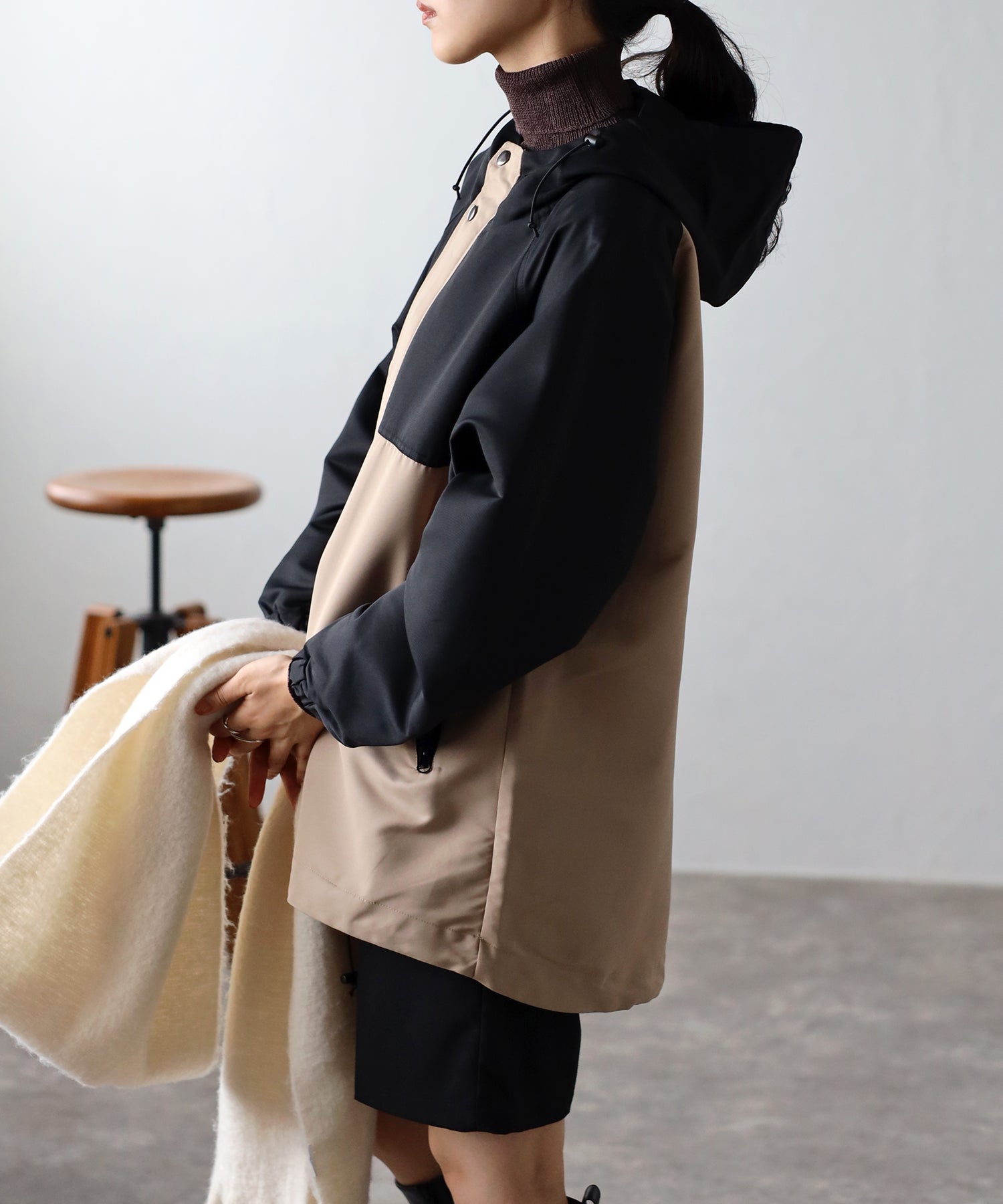 フィズ Fizz フード付きマウンテンパーカー  AW マンパ オーバーサイズ アウトドア