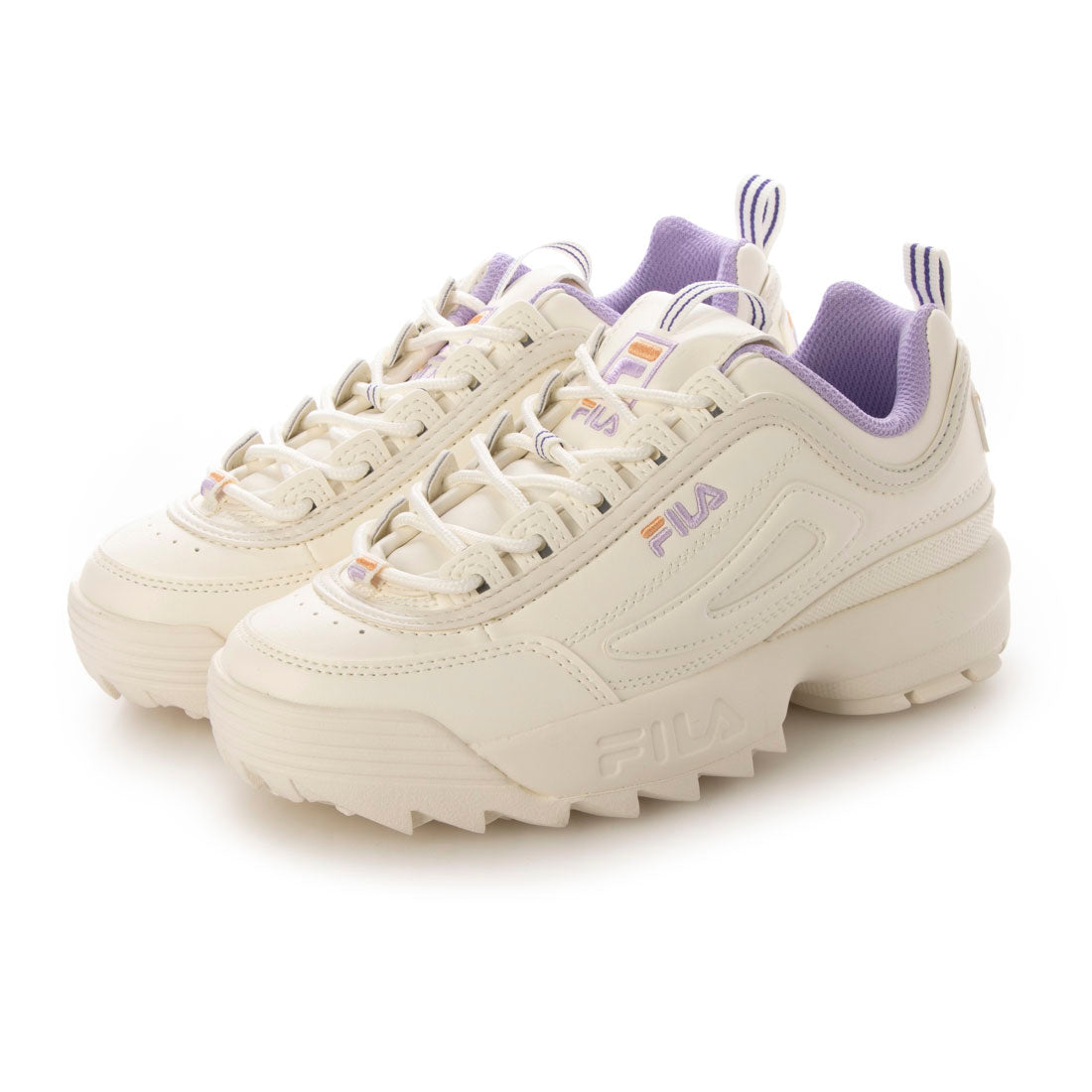 フィラ FILA フィラ FILA DISRUPTOR II/ディスラプター2 定番厚底スニーカーシューズ/SNOW WHITE/PURPLE/ORANGE  USS25007-148 （SNOW WHITE/PURPLE/ORANGE） SNOW WHITE/PURPLE/ORANGE