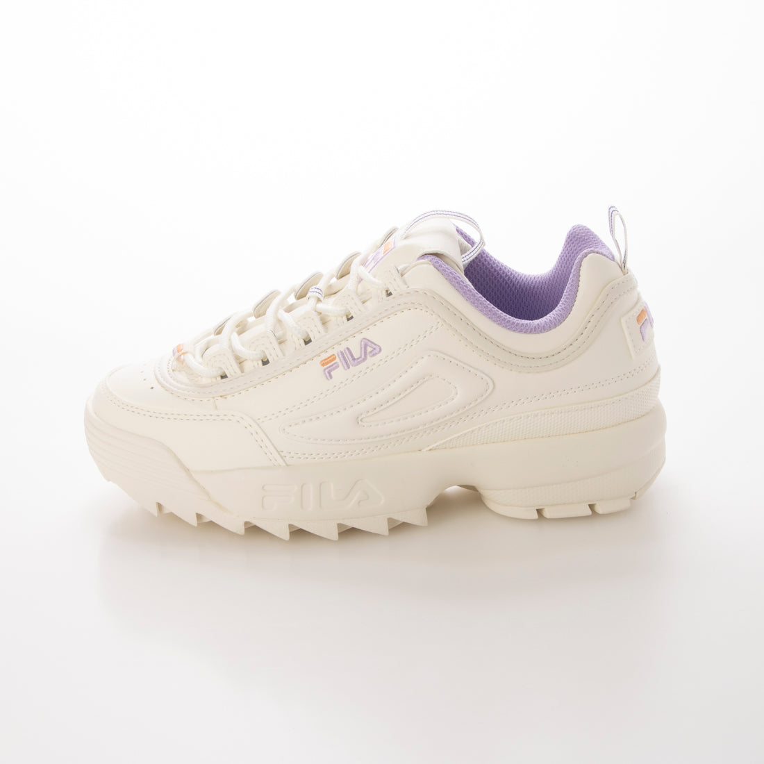 フィラ FILA フィラ FILA DISRUPTOR II/ディスラプター2 定番厚底スニーカーシューズ/SNOW WHITE/PURPLE/ORANGE  USS25007-148 （SNOW WHITE/PURPLE/ORANGE） SNOW WHITE/PURPLE/ORANGE