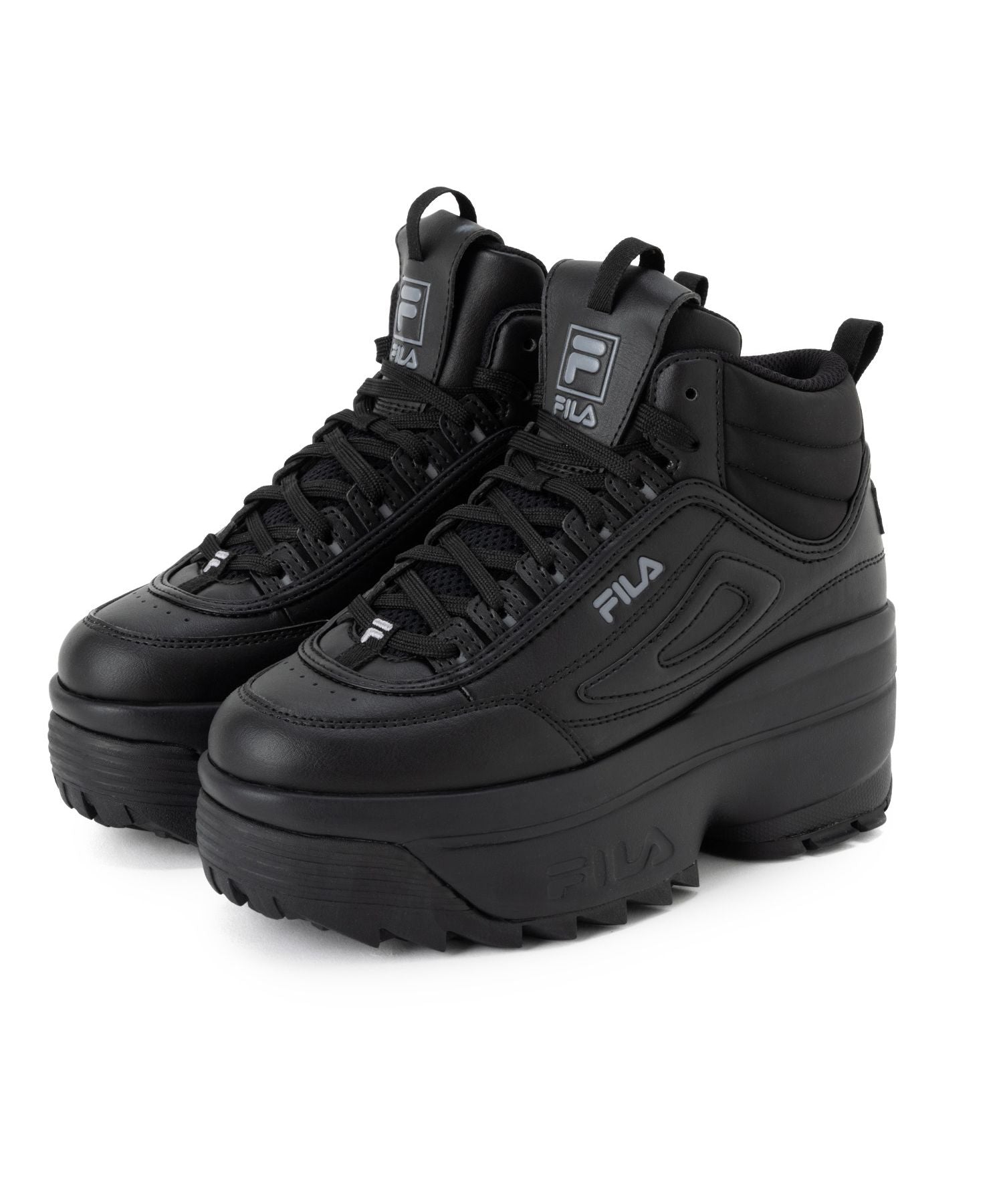 菲拉 FILA DISRUPTOR II WEDGE MID / DISRUPTOR II 鞋楔 MID / 厚底休閒運動鞋 / 黑色
