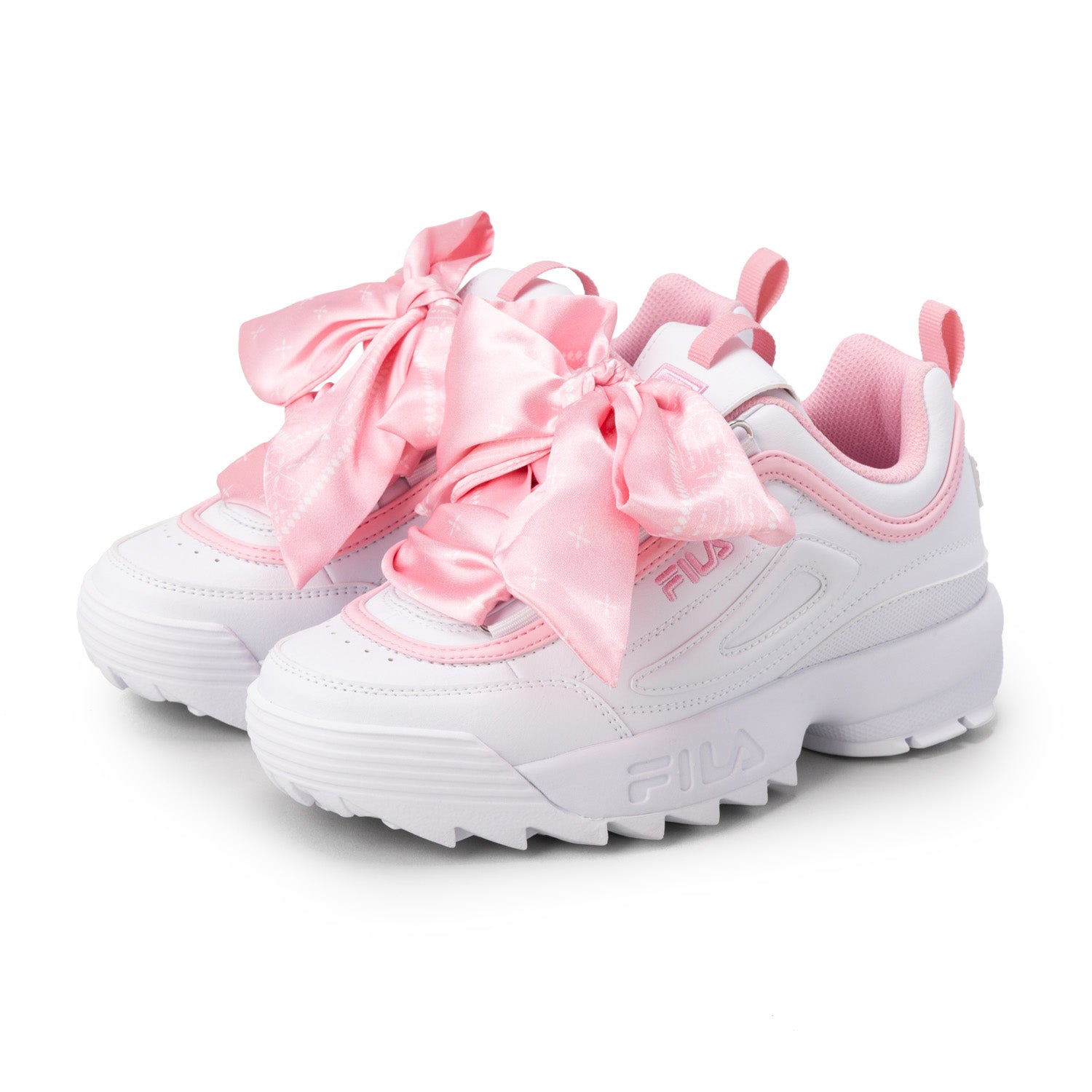 フィラ FILA DISRUPTOR 2 SCARF / ディスラプター2スカーフ / 厚底スニーカー （PURE WHITE/Rose Shad） PURE WHITE/Rose Shad