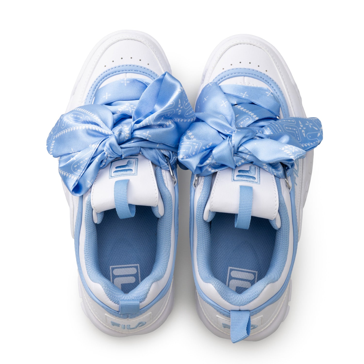フィラ FILA DISRUPTOR 2 SCARF / ディスラプター2スカーフ / 厚底スニーカー （PURE WHITE/Blue Bell） PURE WHITE/Blue Bell