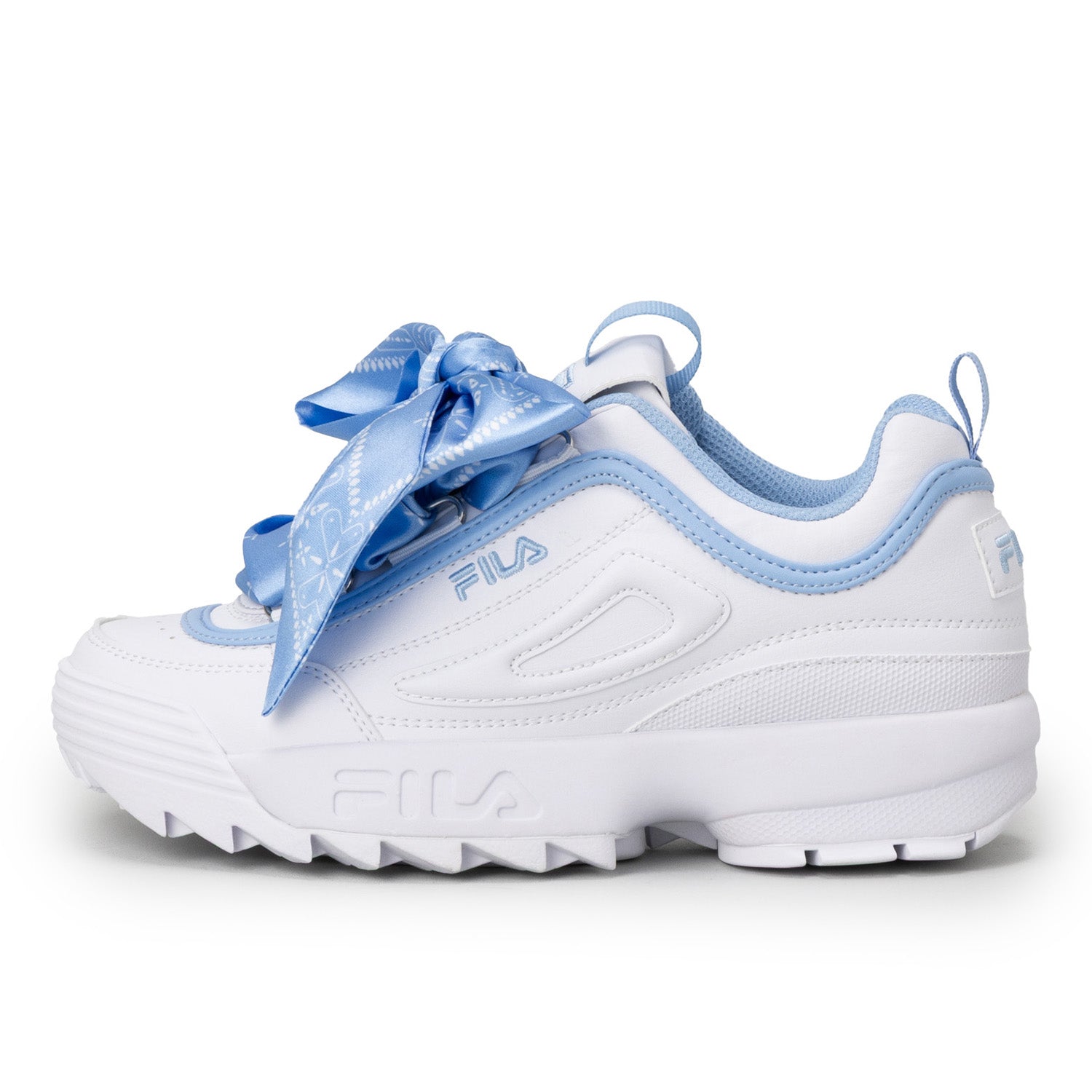 フィラ FILA DISRUPTOR 2 SCARF / ディスラプター2スカーフ / 厚底スニーカー （PURE WHITE/Blue Bell） PURE WHITE/Blue Bell