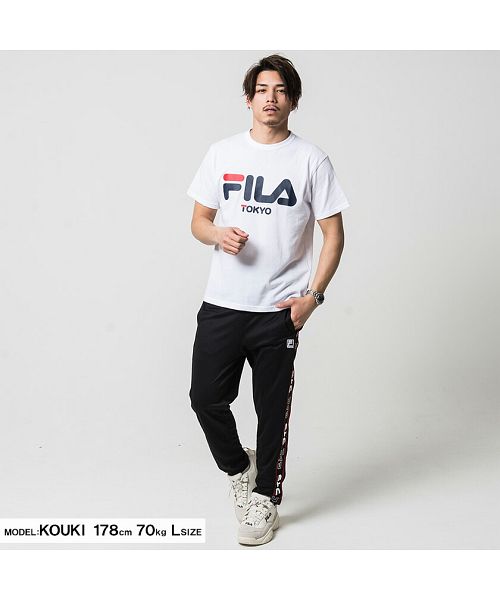 フィラ FILA FILA プリントTシャツ メンズ ブランド オシャレ トップス 半袖 FILA フィラ  半袖Tシャツ プリント ロゴ ブランド ホワイト ブラック ネイビー
