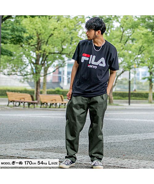 フィラ FILA FILA プリントTシャツ メンズ ブランド オシャレ トップス 半袖 FILA フィラ  半袖Tシャツ プリント ロゴ ブランド ホワイト ブラック ネイビー
