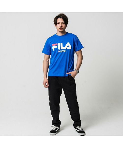 フィラ FILA FILA プリントTシャツ メンズ ブランド オシャレ トップス 半袖 FILA フィラ  半袖Tシャツ プリント ロゴ ブランド ホワイト ブラック ネイビー