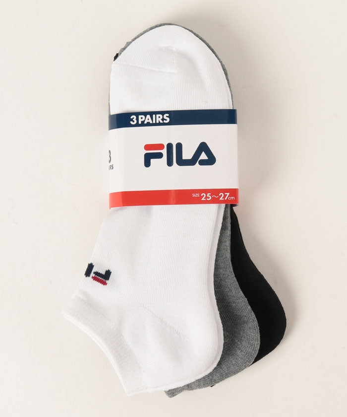 FILA Logo Ankle Socks 3-Pair Set Men's