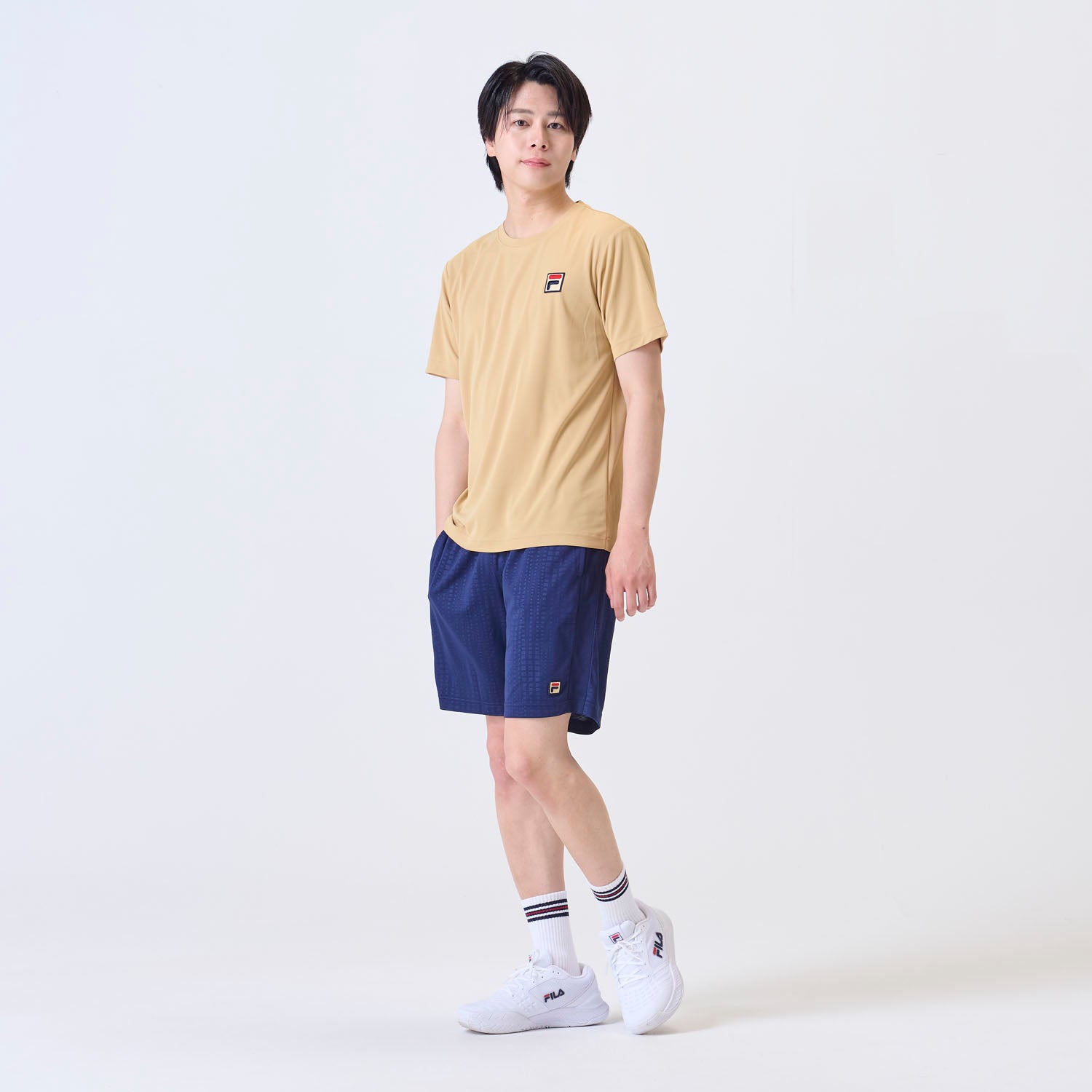 菲拉 FILA 【網球】無地 後背孔網眼 遊戲衫 男士