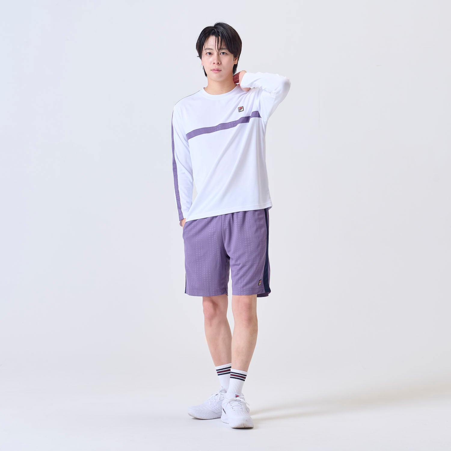 フィラ FILA 【テニス】エンボスドット バックホールメッシュ ロングスリーブシャツ メンズ
