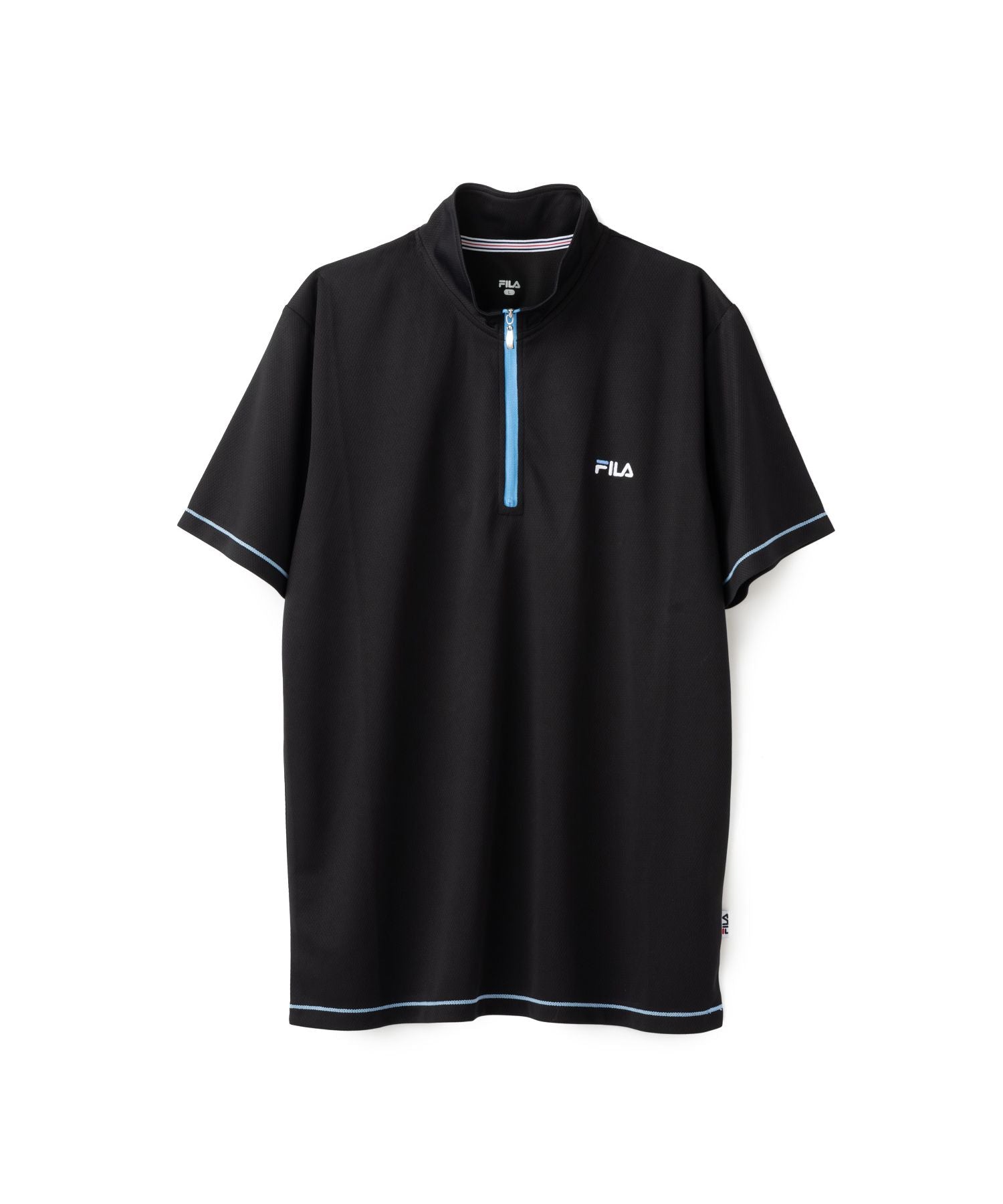 フィラ FILA ワンポイントハーフジップTシャツ （ブラック） ブラック