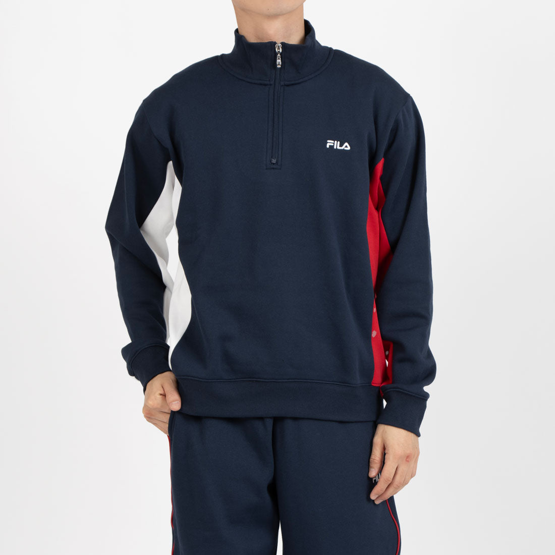 フィラ FILA 切替ハーフジップトレーナー / SWITCHING HALF ZIP C / カジュアルウェア / メンズ （NV0） NAVY
