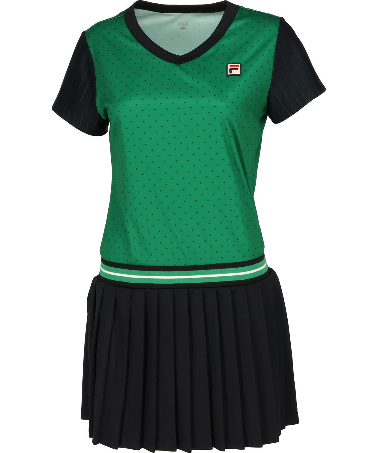フィラ FILA 【テニス】スクエアドット Vネックワンピース レディース （グリーン） グリーン