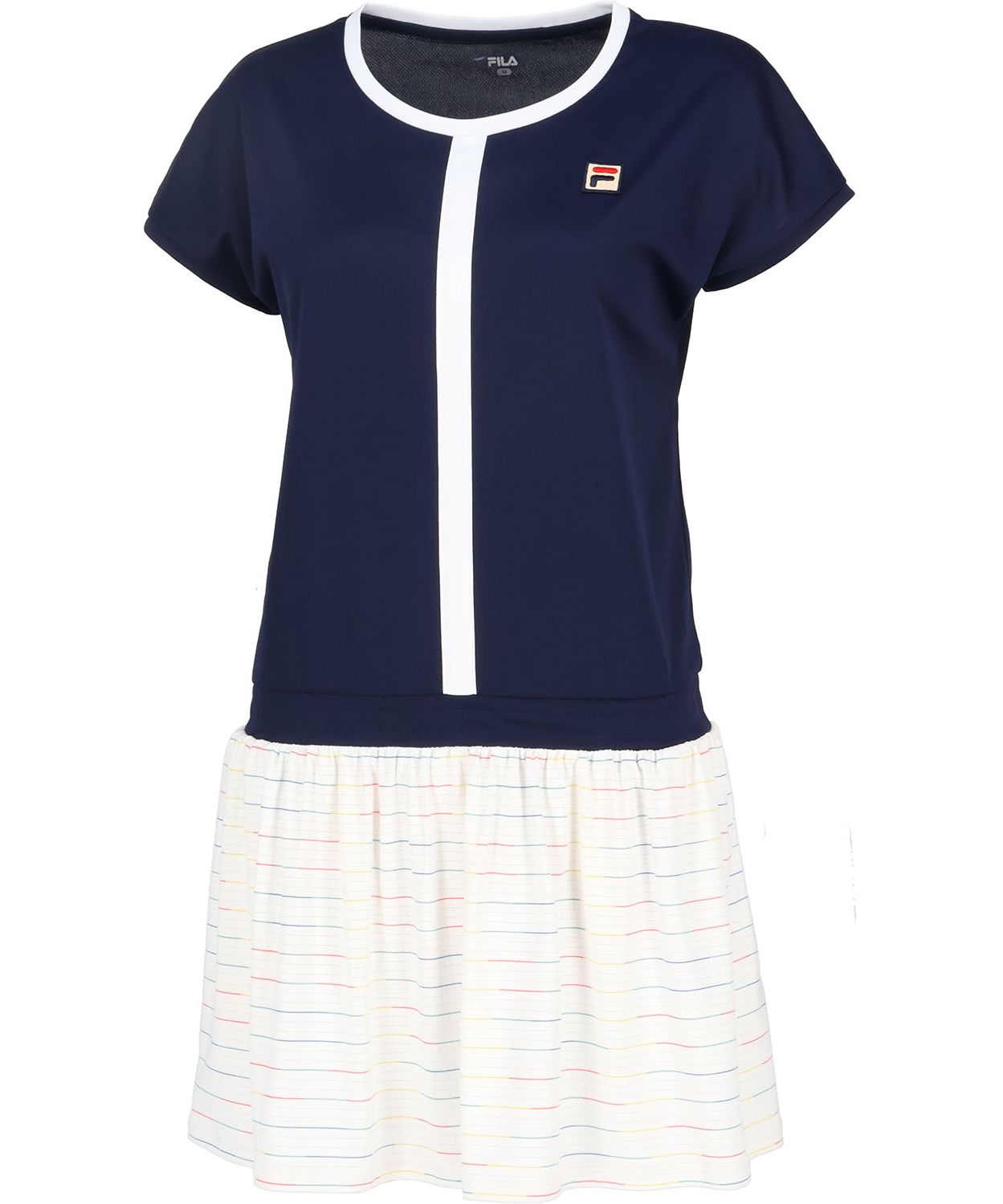 フィラ FILA 【テニス】レインボーボーダー クルーネック 切替ワンピース レディース