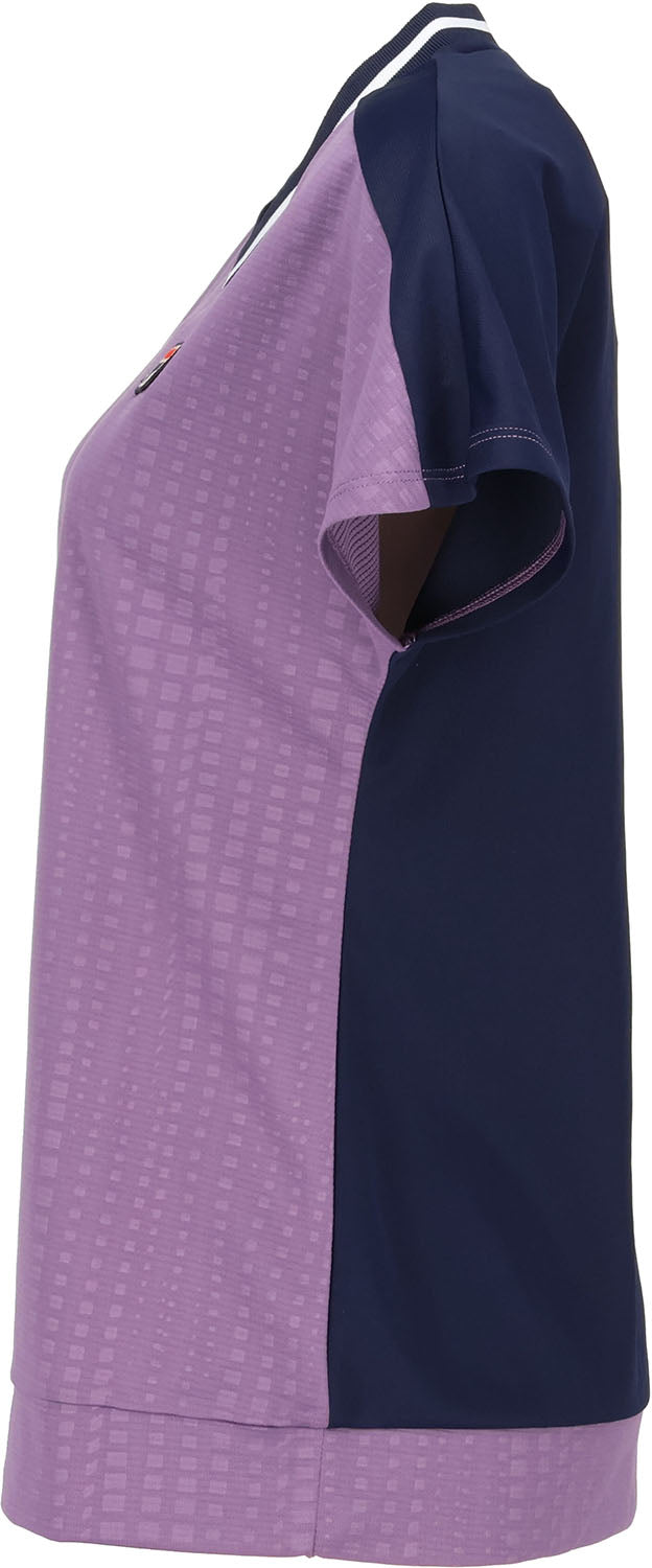 FILA 【Tennis】 Embossed Dot Mesh V-Neck Game Shirt for Women
