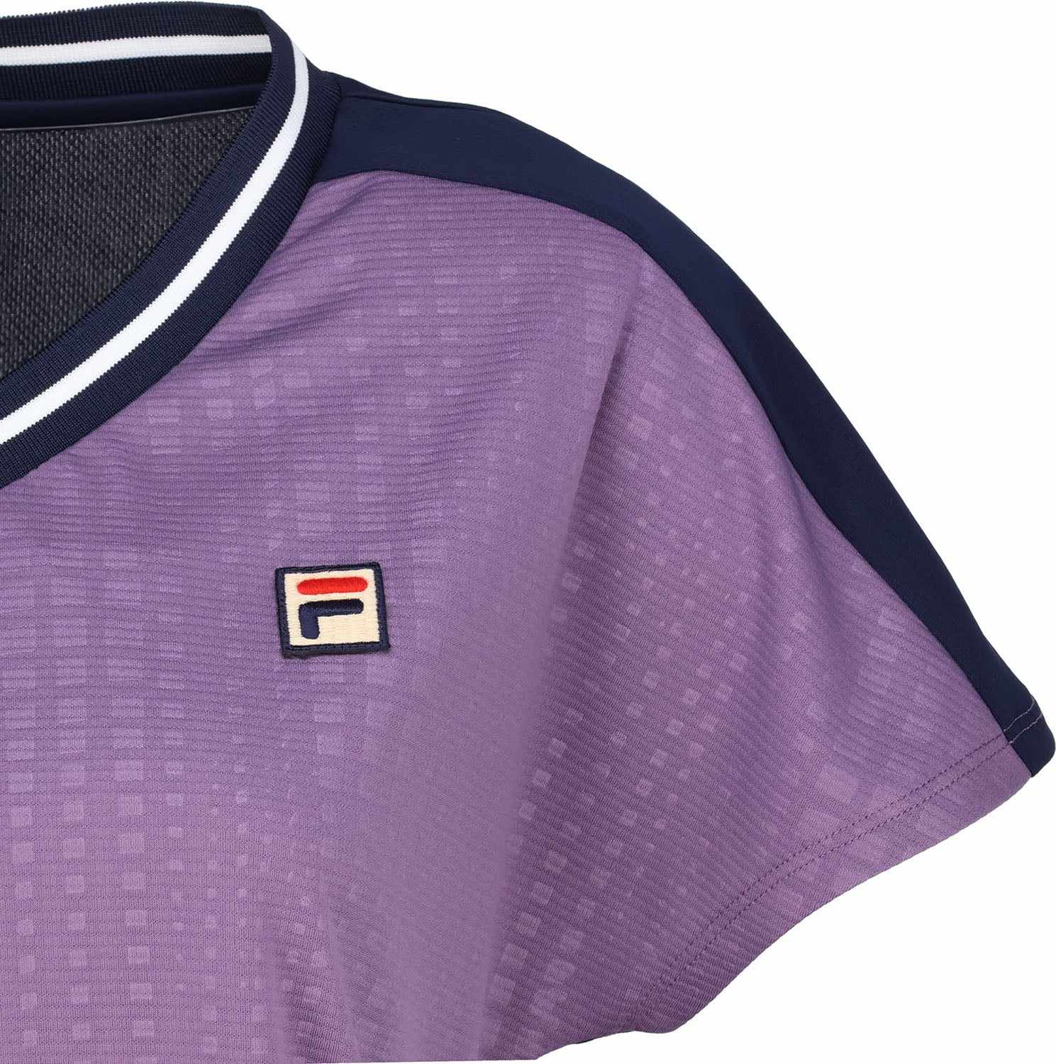 FILA 【Tennis】 Embossed Dot Mesh V-Neck Game Shirt for Women
