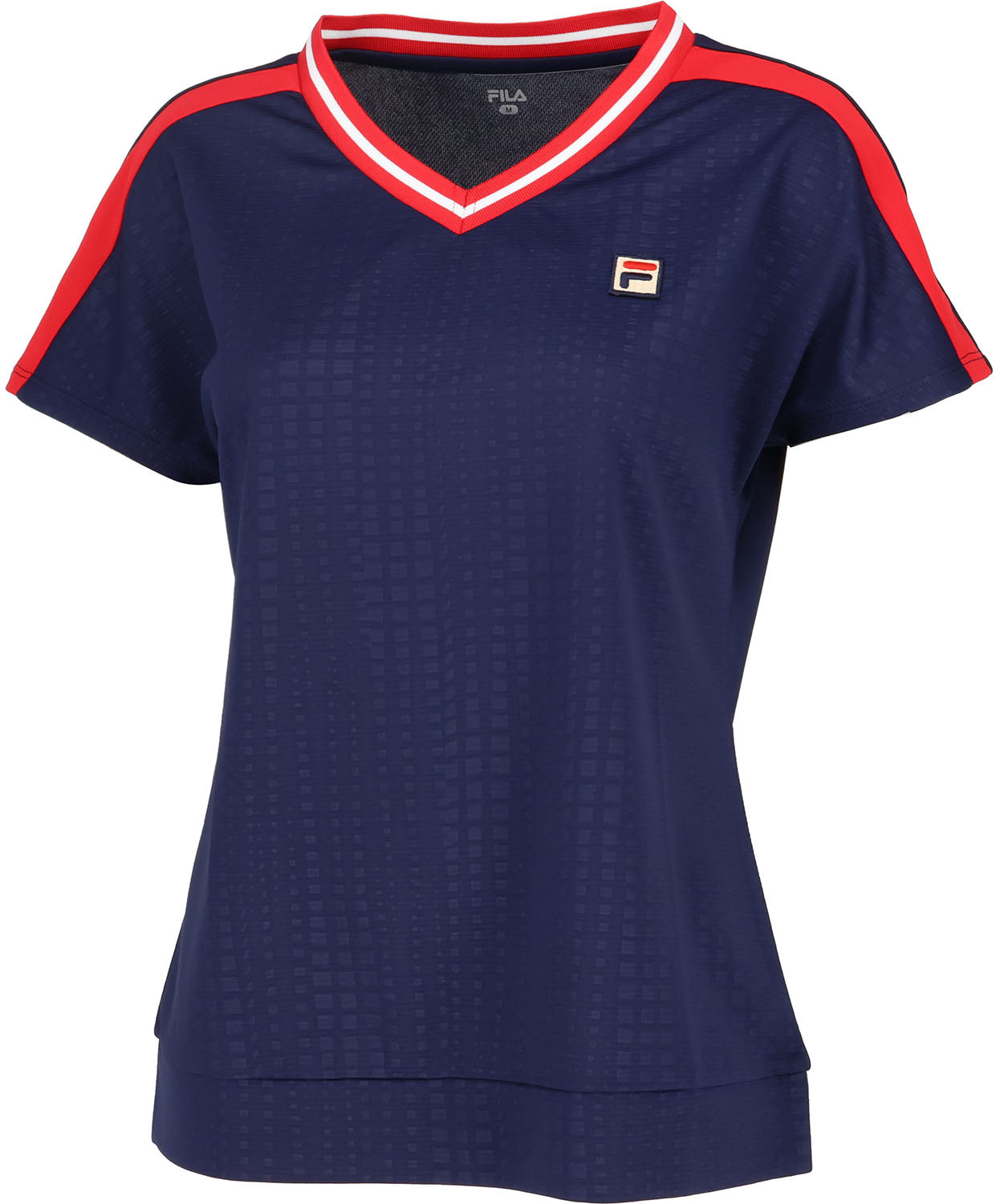 FILA 【Tennis】 Embossed Dot Mesh V-Neck Game Shirt for Women