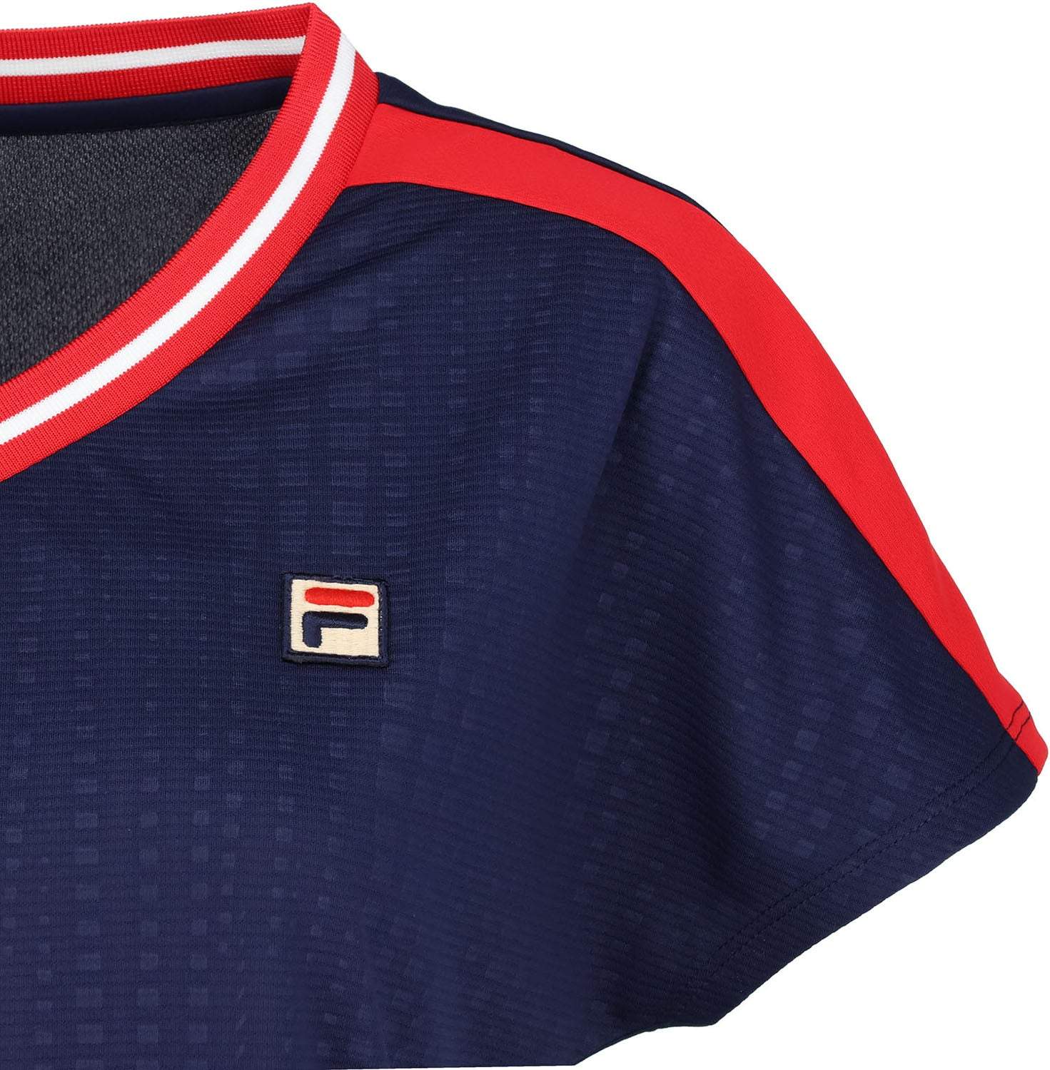 FILA 【Tennis】 Embossed Dot Mesh V-Neck Game Shirt for Women