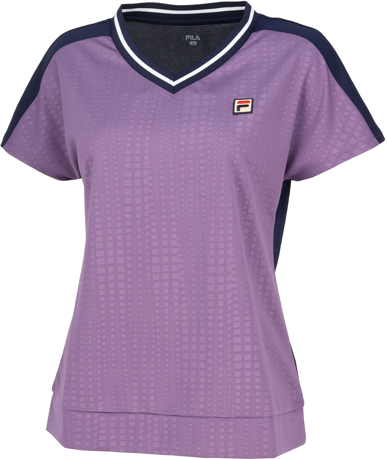 FILA 【Tennis】 Embossed Dot Mesh V-Neck Game Shirt for Women
