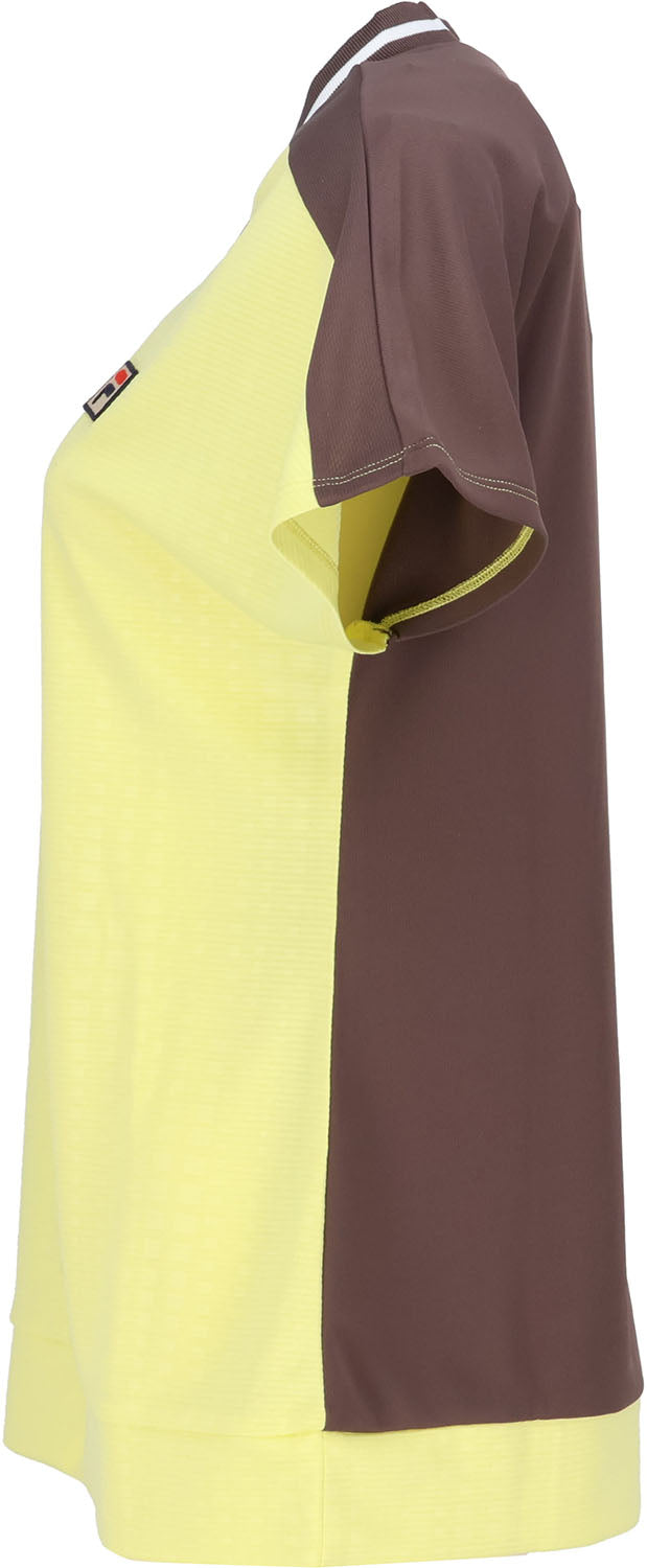 FILA 【Tennis】 Embossed Dot Mesh V-Neck Game Shirt for Women
