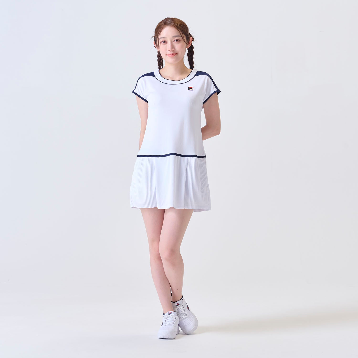 フィラ FILA 【テニス】無地 バックホールメッシュ ワンピース レディース