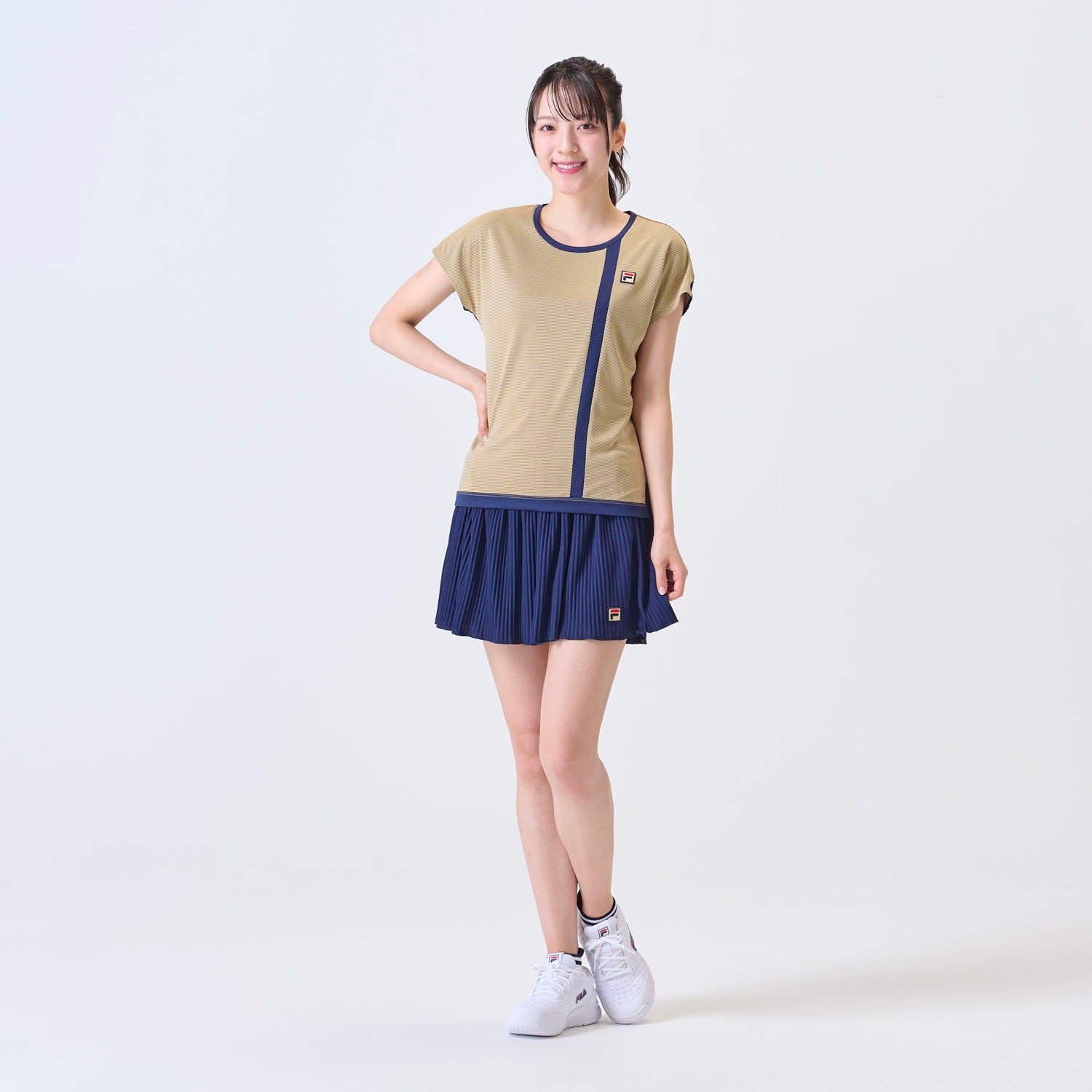 フィラ FILA 【テニス】無地 バックホールメッシュ アコーディオンプリーツスコート レディース