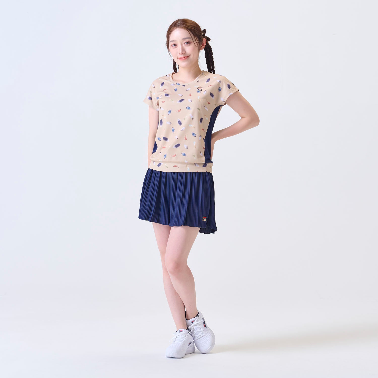 フィラ FILA 【テニス】無地 バックホールメッシュ アコーディオンプリーツスコート レディース